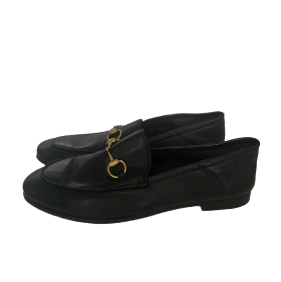 GUCCI Brixton Black Leather Horsebit Loafer Size EU 36.5 US 6.5 Collapsible Heel - Picture 5 of 16